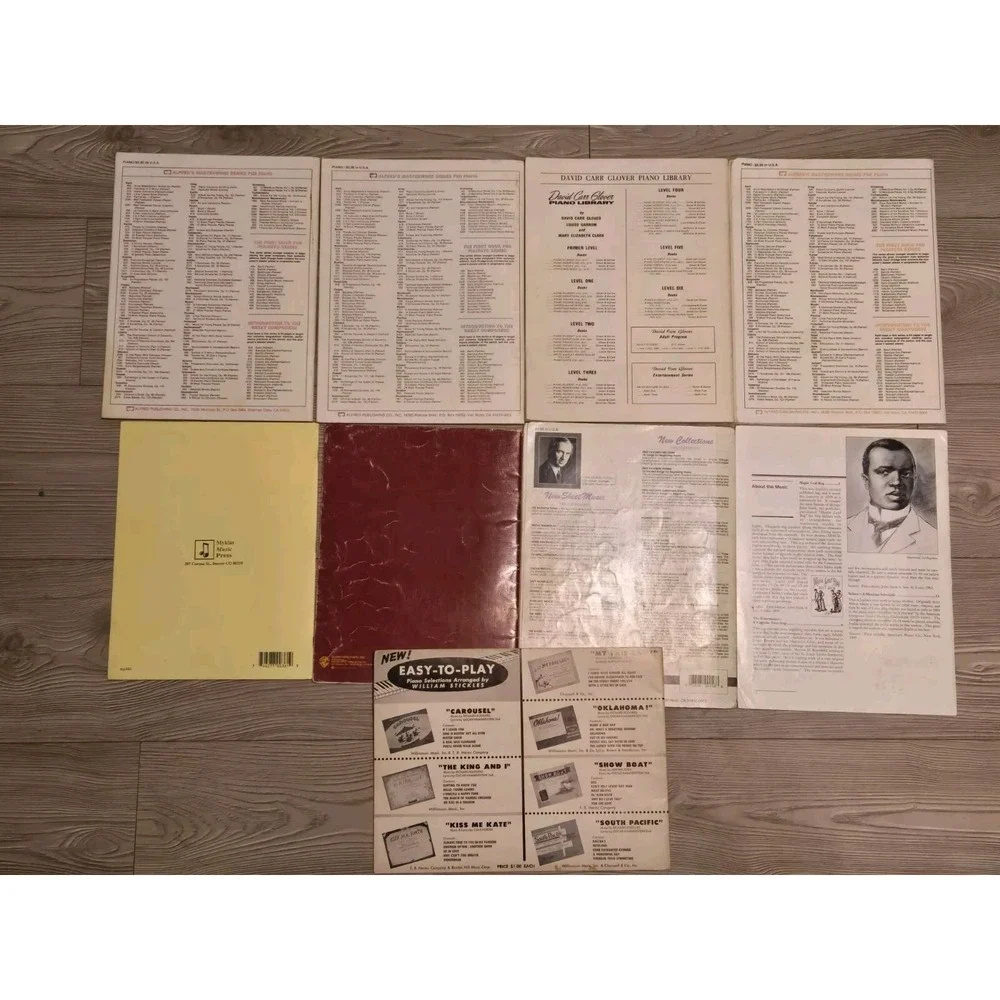 9 Vintage Piano Lesson Books Various‎ Lot Of 9 Guides Course Teaching